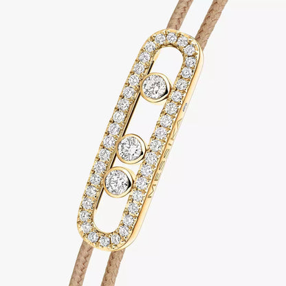[⭐Aura]Messika Care(s) pink cord pavé bracelet