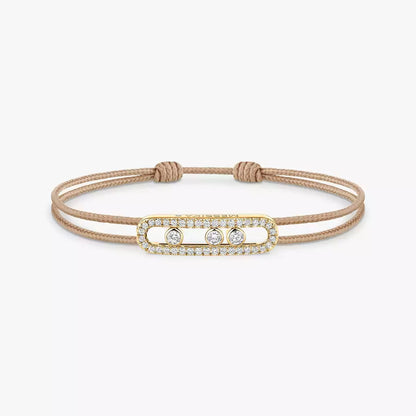 [⭐Aura]Messika Care(s) pink cord pavé bracelet