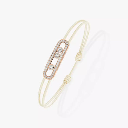 [⭐Aura]Messika Care(s) pink cord pavé bracelet