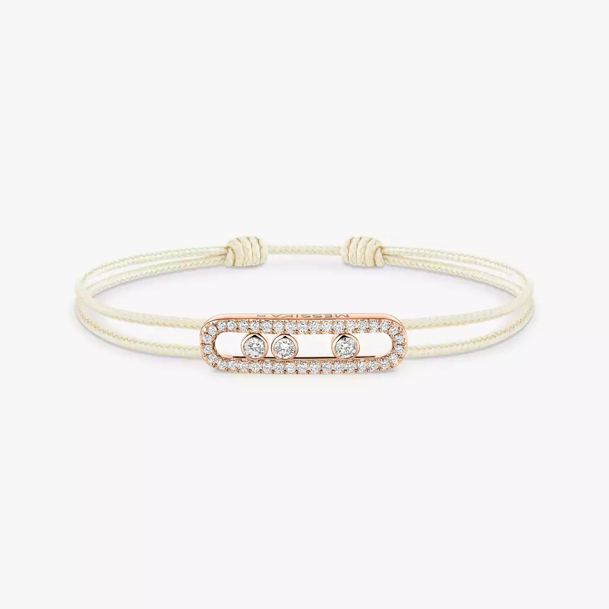 [⭐Aura]Messika Care(s) pink cord pavé bracelet