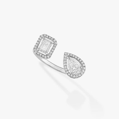 [⭐Aura]MY TWIN TOI & MOI SILVER DIAMOND RING