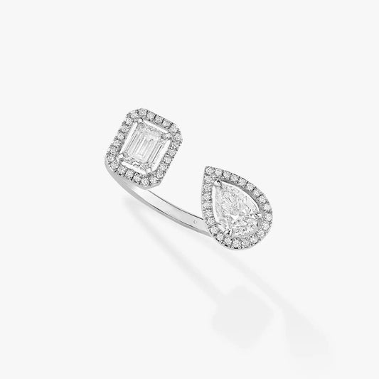 [⭐Aura]MY TWIN TOI & MOI SILVER DIAMOND RING