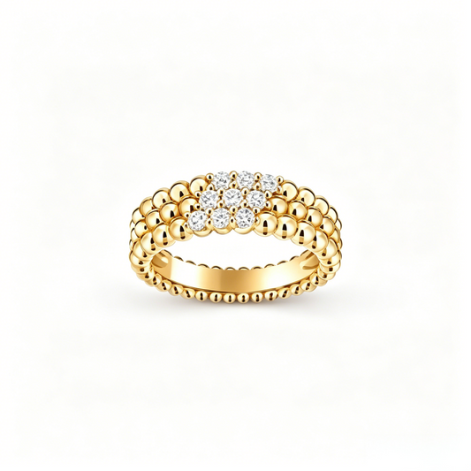 [⭐Aura] THREE-ROW DIAMOND RING
