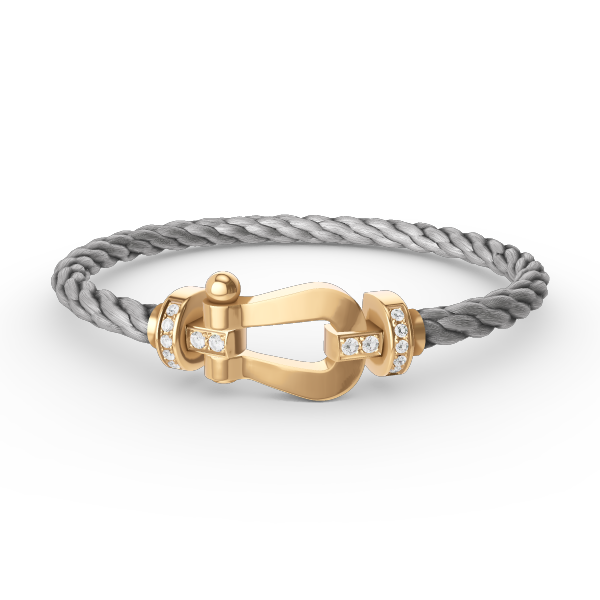 [⭐Spark]FORCE LARGE HORSESHOE HALF DIAMOND BRACELET GOLD