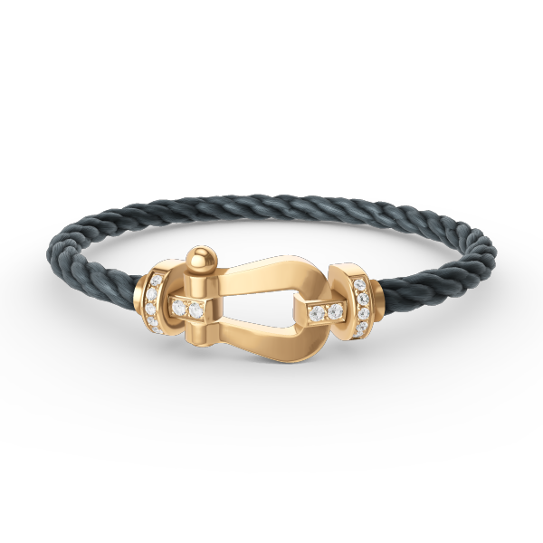 [⭐Spark]FORCE LARGE HORSESHOE HALF DIAMOND BRACELET GOLD