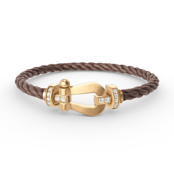 [⭐Spark]FORCE LARGE HORSESHOE HALF DIAMOND BRACELET GOLD