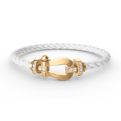 [⭐Spark]FORCE LARGE HORSESHOE HALF DIAMOND BRACELET GOLD
