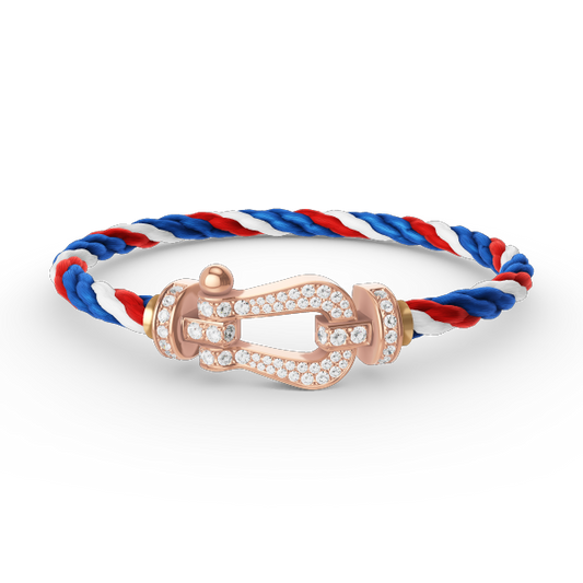 [⭐Aura]FORCE LARGE HORSESHOE FULL DIAMOND BRACELET ROSE GOLD