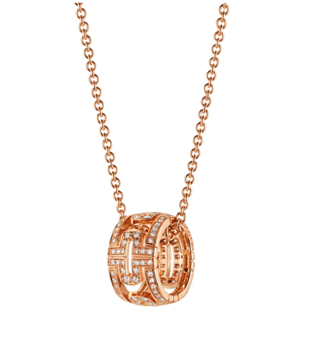 [⭐Aura]PARENTESI NECKLACE PINK GOLD DIAMOND