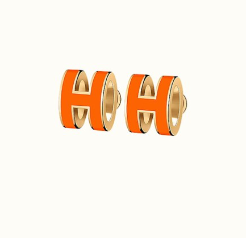 [⭐Aura]MINI POP H EARRINGS ORANGE
