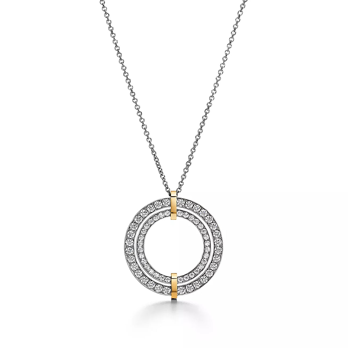 [Spark Jewels]EDGE DIAMOND GOLD SILVER NECKLACE