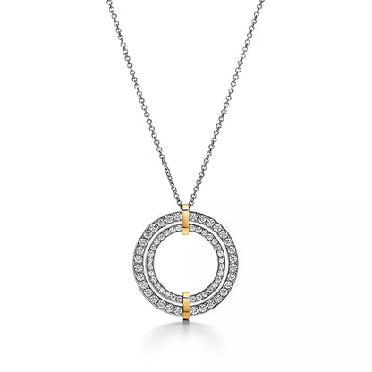 [Spark Jewels]EDGE DIAMOND GOLD SILVER NECKLACE