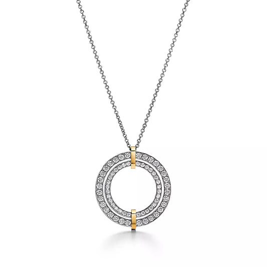 [Spark Jewels]EDGE DIAMOND GOLD SILVER NECKLACE