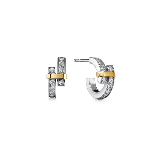 [Spark Jewels]EDGE DIAMOND PINK GOLD EARRINGS