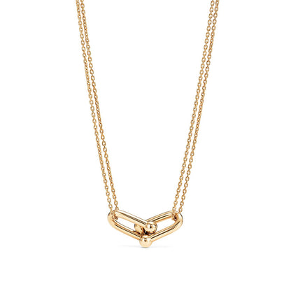 [Spark Jewels]HARDWEAR GOLD DOUBLE LINK NECKLACE