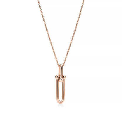 [Spark Jewels]HARDWEAR DROP DOUBLE LINK PEDANT NECKLACE