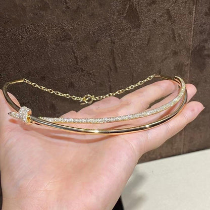 [Spark Jewels]KNOT DOUBLE ROW NECKLACE IN YELLOW GOLD WITH DIAMONDS