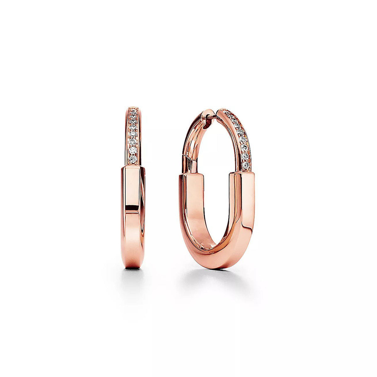 [Spark Jewels]LOCK MEDIUM DIAMNOND EARRINGS