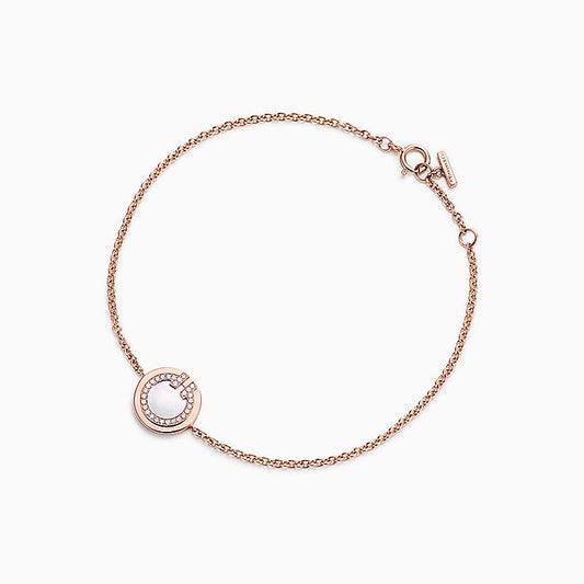 [Spark Jewels]DIAMOND CIRCLE PINK GOLD BRACELET