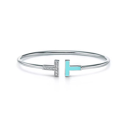 [Spark Jewels]T BRACELET 1.8MM TURQUOISE DIAMOND PINK GOLD