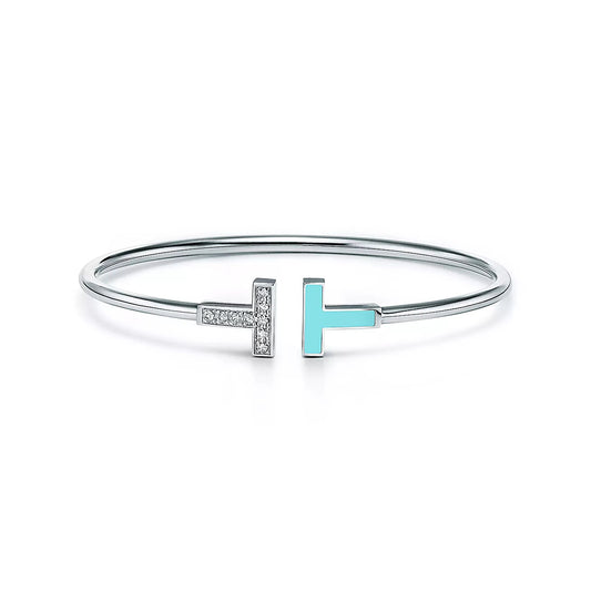 [Spark Jewels]T BRACELET 1.8MM TURQUOISE DIAMOND PINK GOLD