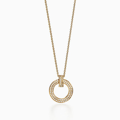 [Spark Jewels]T WIRE PEDANT DIAMOND NECKLACE