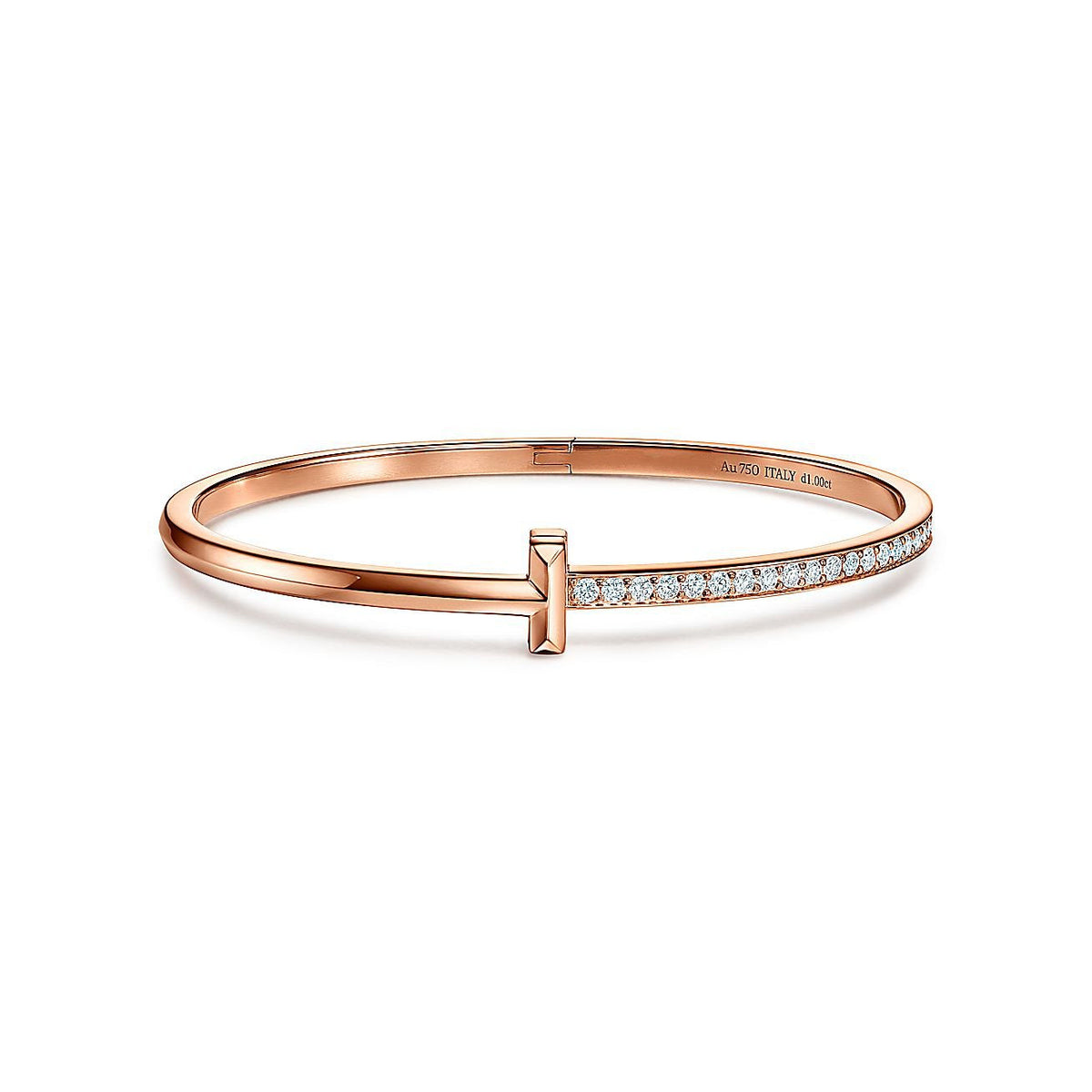 [Spark Jewels]NARROW T1 HINGED BANGLE DIAMOND PINK GOLD