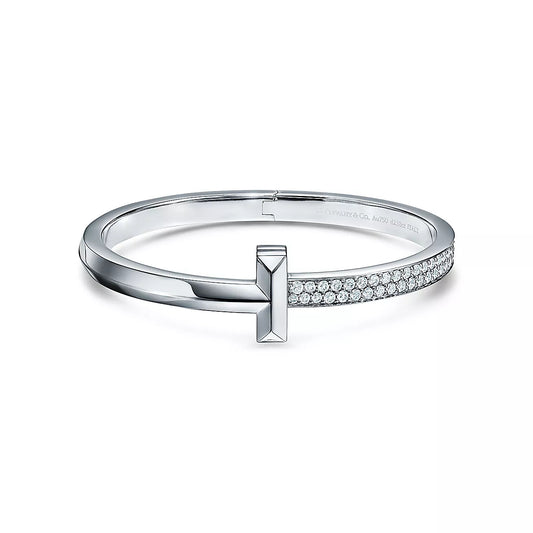 [Spark Jewels]WIDE DIAMONDS HINGED BANGLE