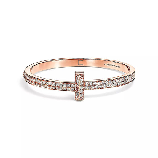 [Spark Jewels]T1 WIDE HINGED BANGLE DIAMOND PAVED BRACELET