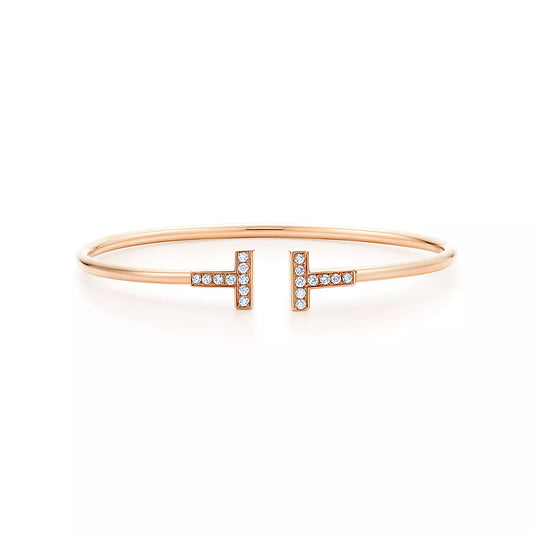 [Spark Jewels]T BRACELET PINK GOLD 1.8MM DIAMOND