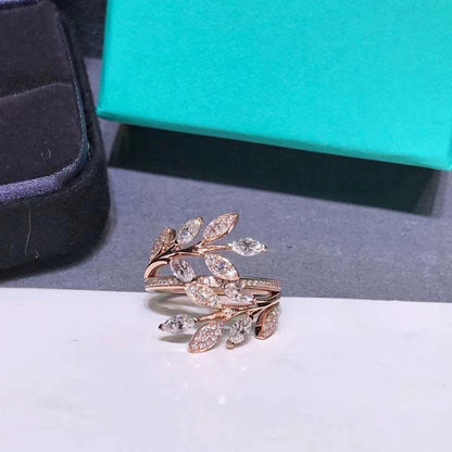 [Spark Jewels]VICTORIA DIAMOND VINE BYPASS RING PINK GOLD