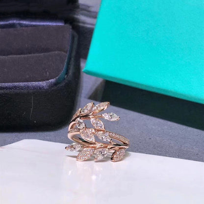 [Spark Jewels]VICTORIA DIAMOND VINE BYPASS RING PINK GOLD