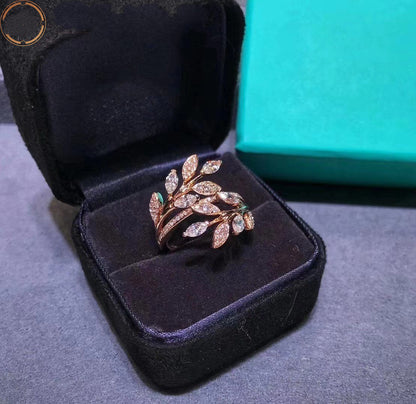 [Spark Jewels]VICTORIA DIAMOND VINE BYPASS RING PINK GOLD