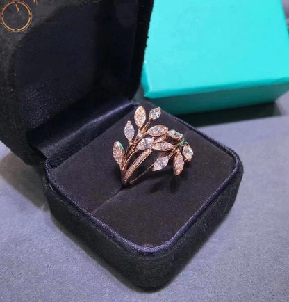 [Spark Jewels]VICTORIA DIAMOND VINE BYPASS RING PINK GOLD