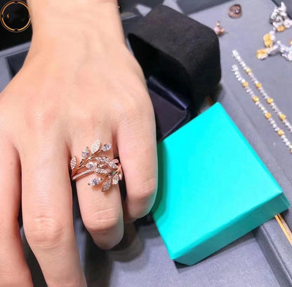 [Spark Jewels]VICTORIA DIAMOND VINE BYPASS RING PINK GOLD