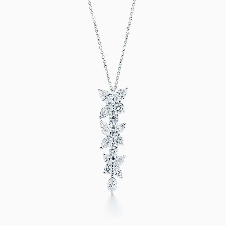 [Spark Jewels]MIXED CLUSTER DIAMOND DROP PENDANT