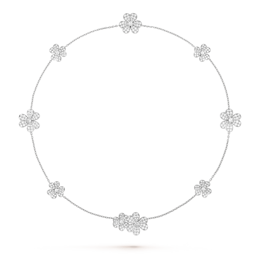 [⭐Aura]FRIVOLE SILVER 9 FLOWERS NECKLACE