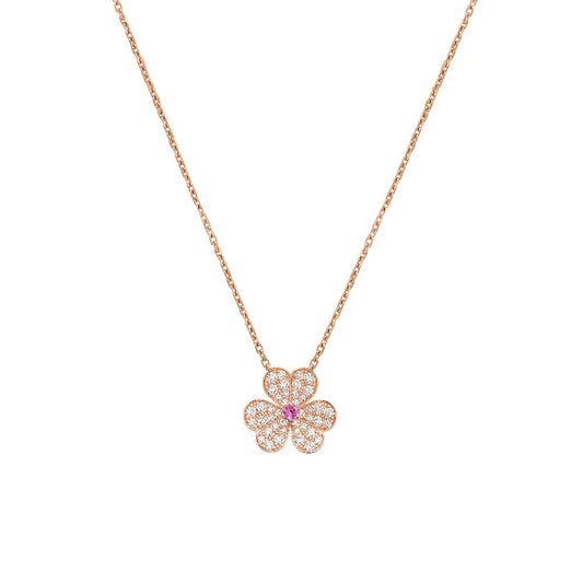 [⭐Aura]FRIVOLE ROSE GOLD FLOWER DIAMOND NECKLACE