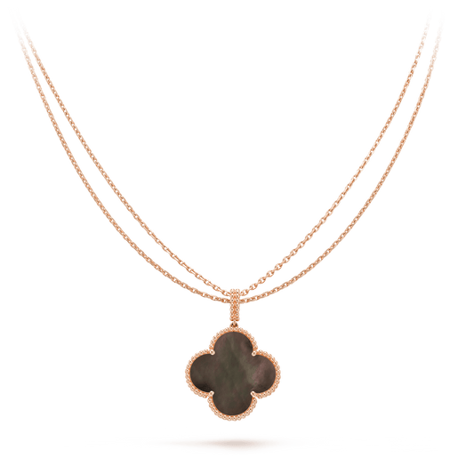 [⭐Aura]CLOVER 25MM GOLD DARK MOP BIG CLOVER NECKLACE
