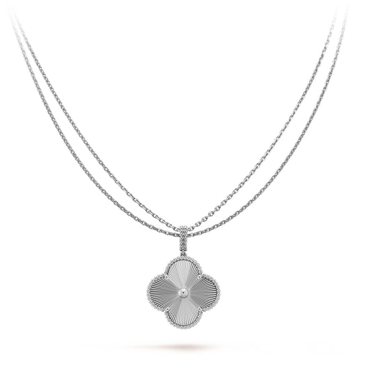 [⭐Aura]CLOVER 25MM SILVER BIG CLOVER NECKLACE