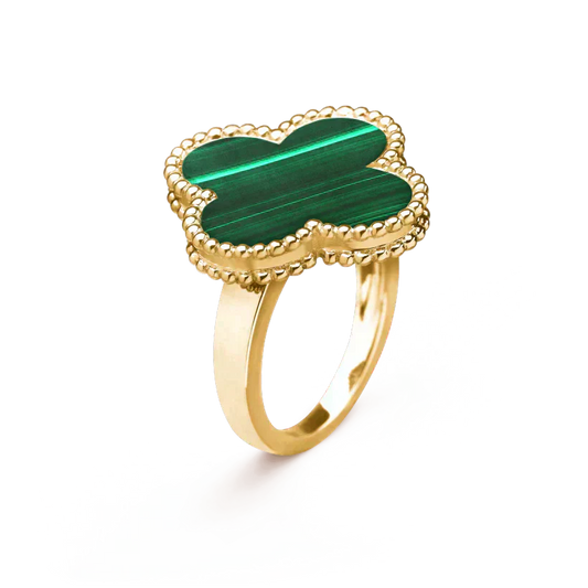 [⭐Aura]CLOVER MALACHITE RING