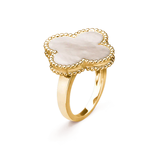 [⭐Aura]CLOVER WHITE MOP RING