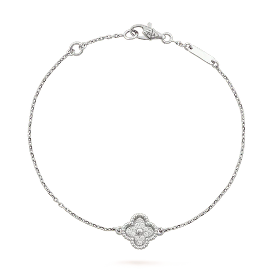 [⭐Aura]CLOVER  SINGLE FLOWER BRACELET SILVER