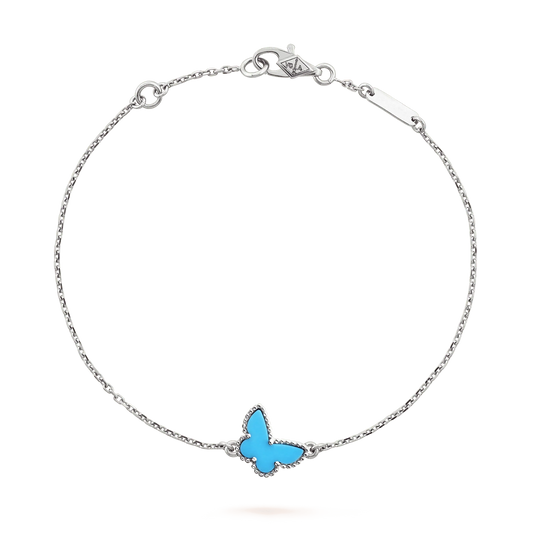 [⭐Aura]BUTTERFLY TURQUOISE BUTTERFLY BRACELET SILVER