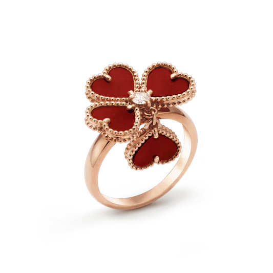 [⭐Aura]SWEET CLOVER CARNELIAN RING