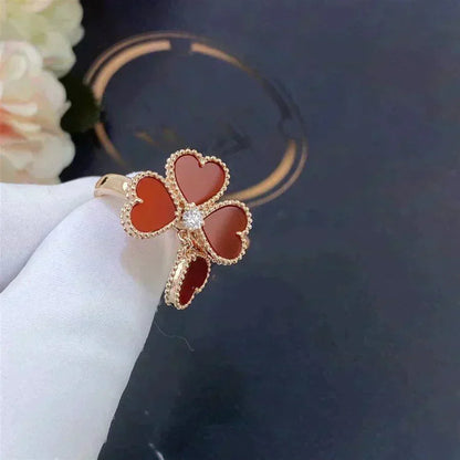 [⭐Spark]SWEET CLOVER CARNELIAN RING