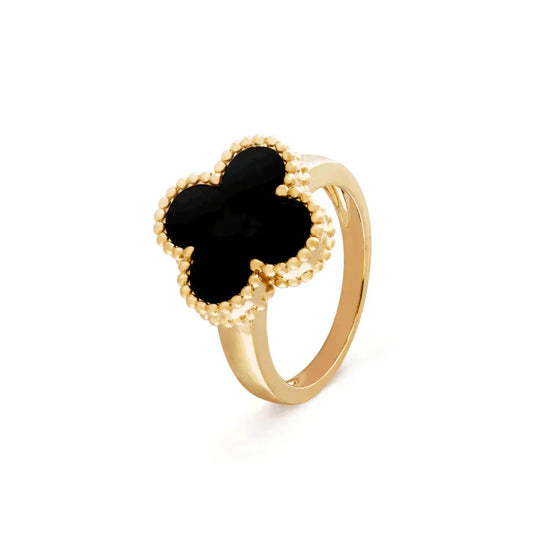 [⭐Aura]CLOVER ONYX RING