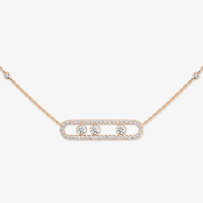 [⭐Aura] Move Pave_ Rose Gold Diamond Necklace