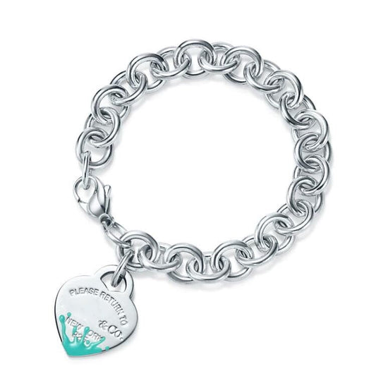 [Spark Jewels]LOVE HEART RETURN TO TIF SILVER BRACELET