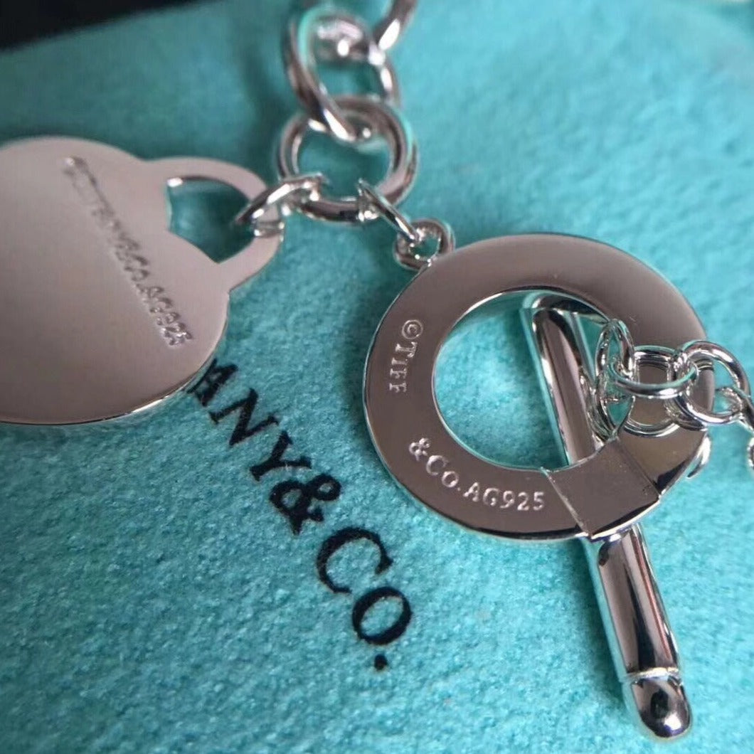 [Spark Jewels]LOVE HEART PIN BUCKLE RETURN TO TIF SILVER BRACELET